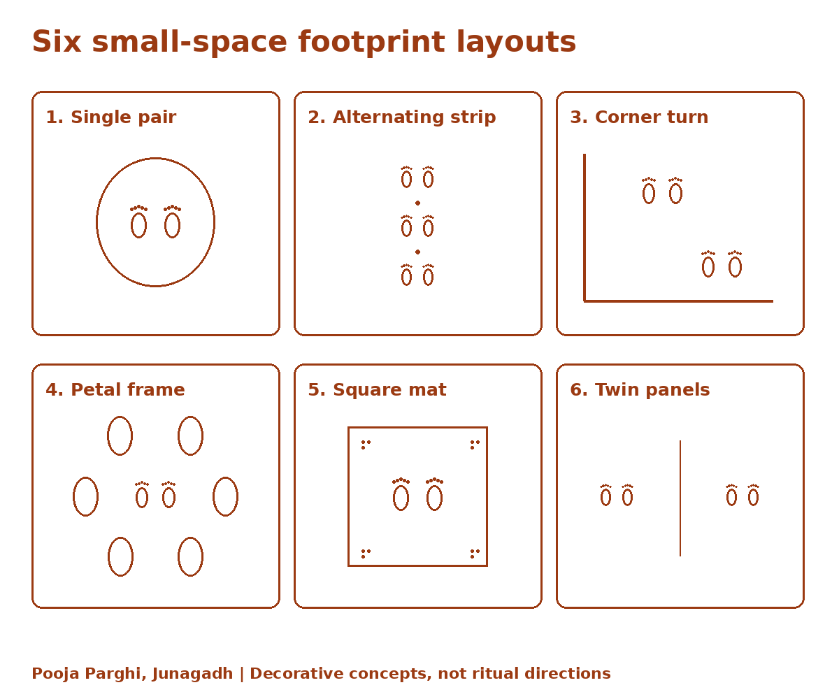 Footprint Rangoli for Diwali: 6 Small-Space Layouts - original concept illustration